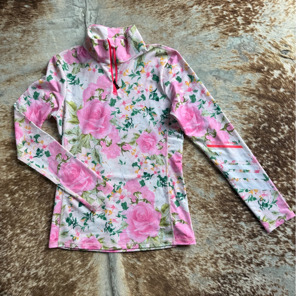 LoveShackFancy Pink and White Floral Top Fire + Ice